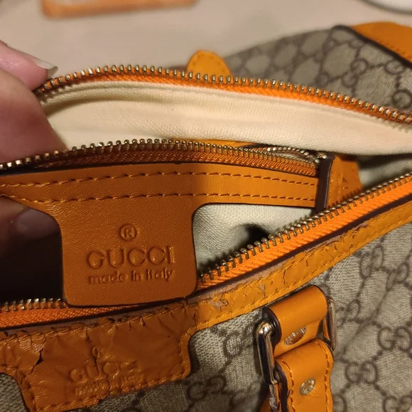 Gucci GG Boston Bag Yellow Beige Canvas and Leather. See description. - Picture 4 of 14